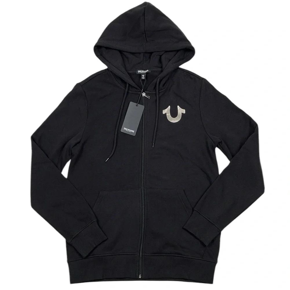 True Religion Zip Hoodie City Buddha Black Sweatshirt NWT